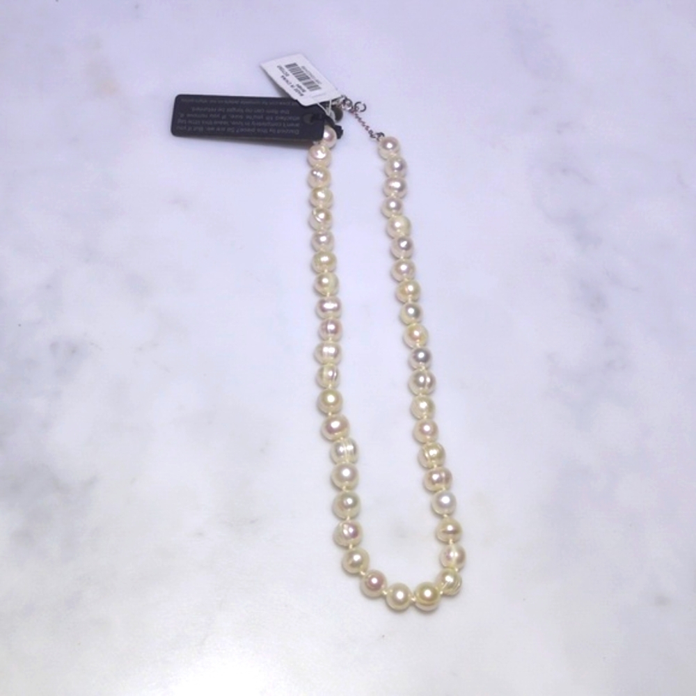 J. Crew Silver and White Necklace with Elegant Design / Pearl Necklace